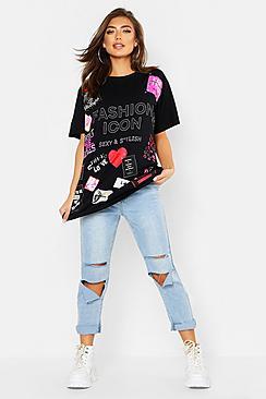 Boohoo Slogan Fashion Icon Tee