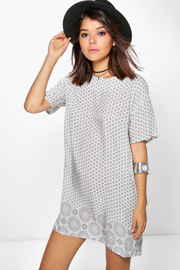 Boohoo Sonia Cap Sleeve Shift Dress White