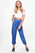 Boohoo Melanie Satin Draw Cord Jogger