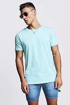 Boohoo Longline Stepped Curved Hem T-shirt