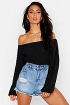 Boohoo Woven Shirred Square Neck Volume Sleeve Top