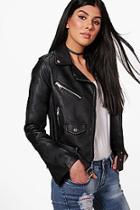 Boohoo Nadia Flared Sleeve Biker Jacket