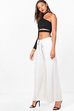 Boohoo Tall Dahlia D-ring Wrap Over Wide Leg Trouser
