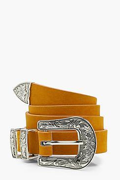 Boohoo Hannah Suedette Western Belt
