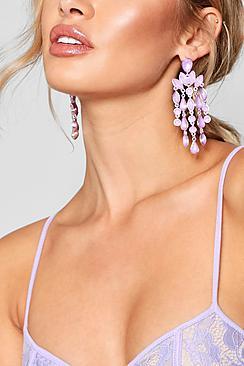 Boohoo Ava Statement Gemstone Waterfall Earrings