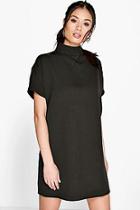 Boohoo Natasha High Neck Box Shift Dress