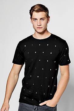 Boohoo Skull Studded T-shirt