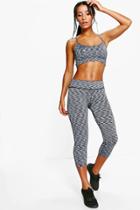 Boohoo Mia Fit Performance Capri Running Leggings Black