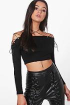 Boohoo Sophie Strappy Tie Shoulder Crop Top