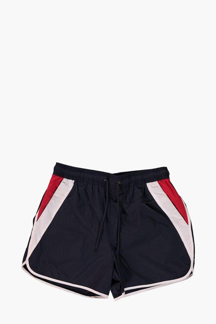 Boohoo Retro Runner Swim Shorts Navy
