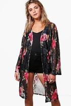 Boohoo Natasha Floral Lace Printed Kimono