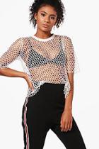 Boohoo Scarlett Wide Fishnet Oversized T-shirt