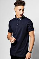Boohoo Embroidered Collar Polo T-shirt