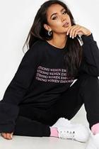 Boohoo Strong Women Empower Sweat