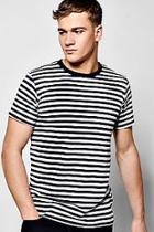 Boohoo Crew Neck T-shirt In Yarn Dye Stripe