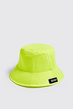 Boohoo Bhm1 Woven Tab Mesh Bucket Hat