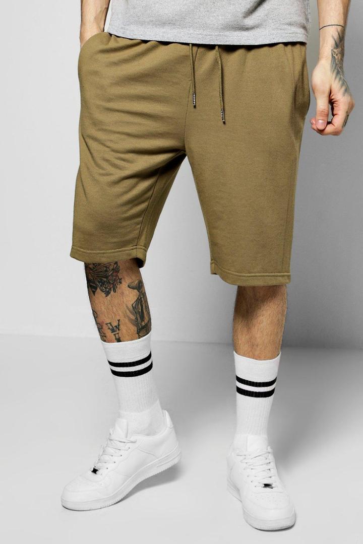 Boohoo Basic Jersey Shorts Khaki