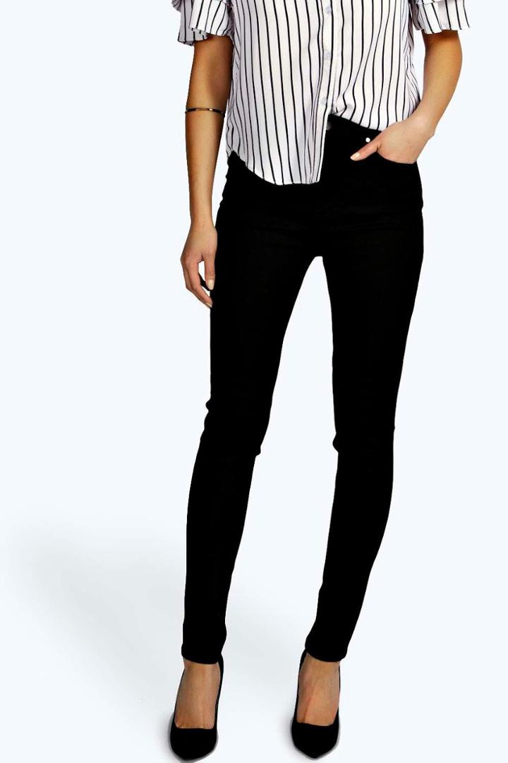Boohoo Lara Super High Waisted Skinny Tube Jeans Black
