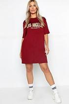 Boohoo Plus Los Angeles T-shirt Dress