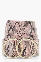 Boohoo Double Circle Faux Python Belt