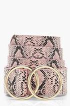 Boohoo Double Circle Faux Python Belt