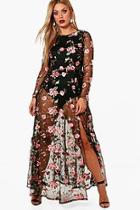 Boohoo Plus Sarah Embroidered Maxi Dress