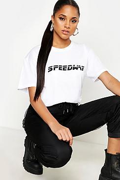Boohoo Speedway Oversized Slogan T-shirt