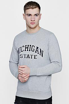Boohoo Michigan State Applique Sweater