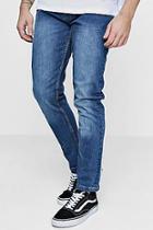Boohoo Blue Denim Sandblasted Jeans In Slim Fit