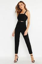 Boohoo Woven Exaggerated Wide Belt Tapered Trouser