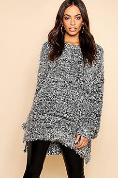 Boohoo Oversized Balloon Sleeve Tinsel Jumper