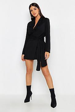 Boohoo Wrap Detail Blazer Dress