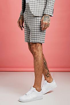 Boohoo Summer Check Smart Pin Tuck Short