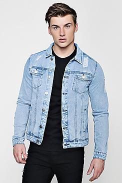 Boohoo Graphic Back Print Denim Jacket