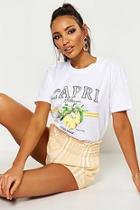 Boohoo Capri Lemon Print T-shirt