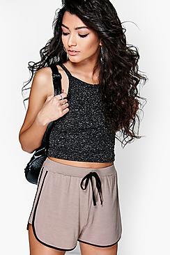 Boohoo Contrast Trim Jersey Runner Shorts