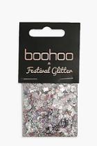 Boohoo Holographic Silver Glitter Bag