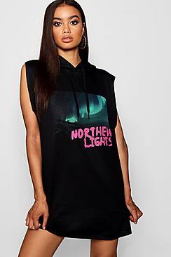 Boohoo Oversized Sleeveless Sweatshirt Dress