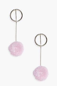Boohoo Frances Pom Drop Earrings