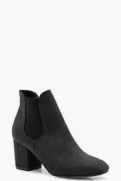 Boohoo Block Heel Chelsea Ankle Boots