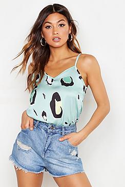 Boohoo Leopard Print Satin Cami