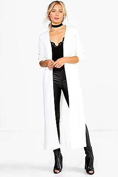 Boohoo Jade Side Split Maxi Cardigan