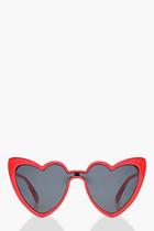 Boohoo Sophie Heart Shape Cat Eye Sunglasses