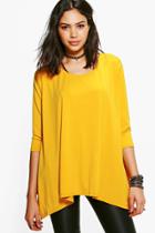 Boohoo Faye Hem Detail T-shirt Mustard