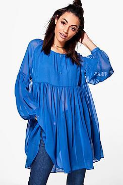 Boohoo Freyja Woven Smock Blouse