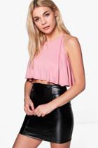 Boohoo Sarah Cage Back Swing Top Rose