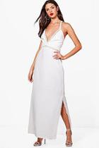 Boohoo Lily Ladder Trim Detail Maxi Dress