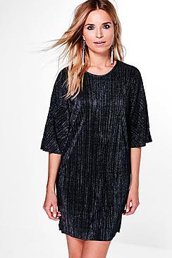 Boohoo Marie Tiered Sleeve Shift Dress