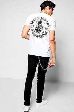 Boohoo White Back Print Sons Of Anarchy T-shirt