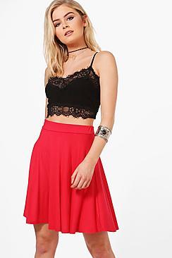 Boohoo Amah Basic Jersey Skater Skirt